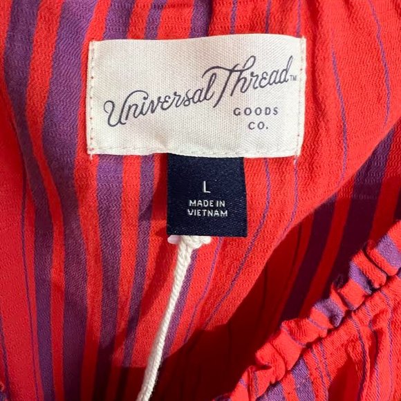 NWT Universal Thread Sleeveless Red Striped Mini Dress - Size L - Picture 2 of 7